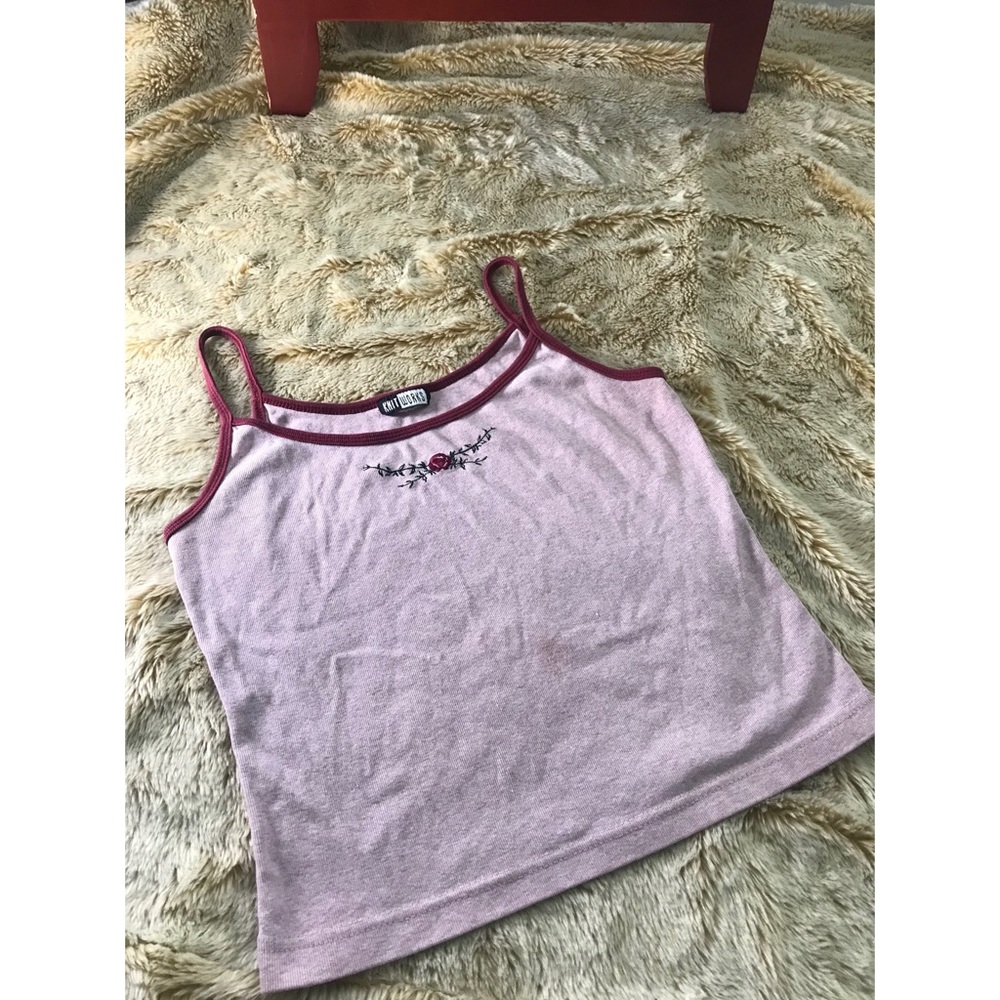 Vintage Embroidered Rose Tank Top